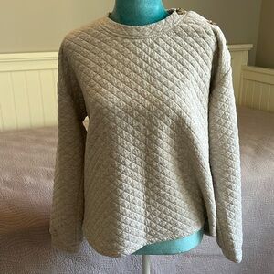 J. Crew Quilted Button Neck Sweatshirt